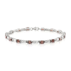 Roter Zirkon-Silberarmband