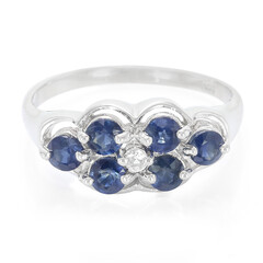 Blauer Saphir-Silberring