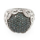 Blauer Diamant-Silberring