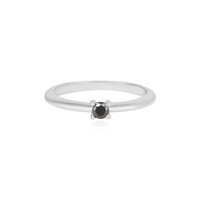 Schwarzer Brillant-Silberring
