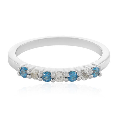 Blauer Zirkon-Silberring
