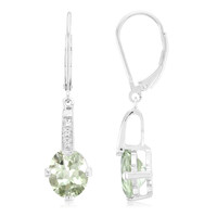 Grüner Amethyst-Silberohrringe