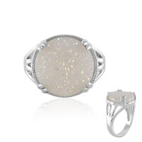 Regenbogen-Glitzer-Achat-Silberring