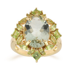 Grüner Amethyst-Silberring