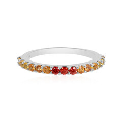 Oranger Saphir-Silberring