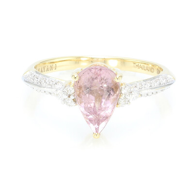 Pinkfarbener Kupfer-Turmalin-Goldring (AMAYANI)