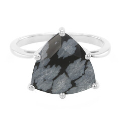 Schneeflocken-Obsidian-Silberring