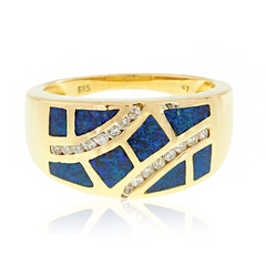Schwarzer Opal-Goldring