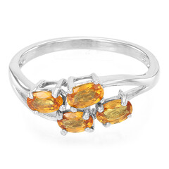 Oranger Saphir-Silberring