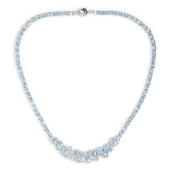 Himmelblauer Topas-Silbercollier