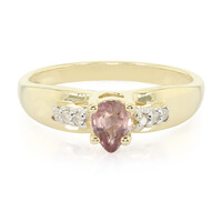 Nicht erhitzter Padparadscha-Saphir-Goldring