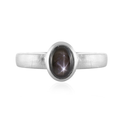 Schwarzer Stern-Saphir-Silberring (MONOSONO COLLECTION)
