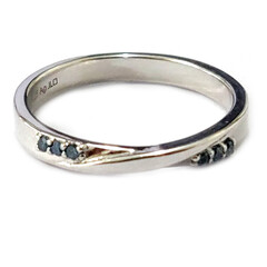 Blauer Diamant-Silberring