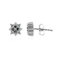 Blauer I3 Diamant-Silberohrringe