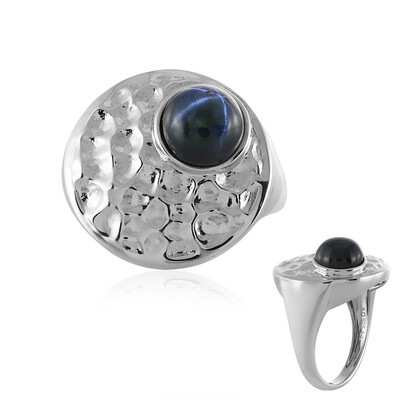 Blauer Stern-Saphir-Silberring (MONOSONO COLLECTION)