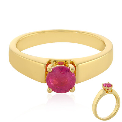 Pinkfarbener Madagaskar-Saphir-Silberring