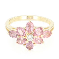 Nicht erhitzter Padparadscha-Saphir-Goldring (AMAYANI)