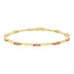 Nicht erhitzter Padparadscha-Saphir-Goldarmband (AMAYANI)