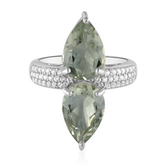 Grüner Amethyst-Silberring