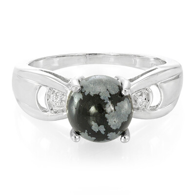 Schneeflocken-Obsidian-Silberring