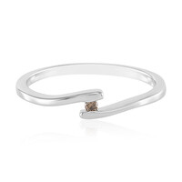 I3 Champagner-Diamant-Silberring