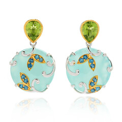 Aqua-Chalzedon-Silberohrringe (Dallas Prince Designs)