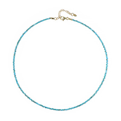 Neonblauer Apatit-Silberhalskette