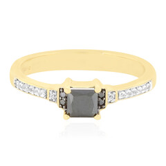 Schwarzer Diamant-Silberring