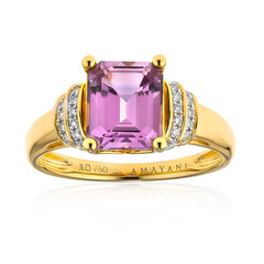 Pinkfarbener Diaspor-Goldring (AMAYANI)