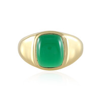 Grüner Onyx-Herren-Silberring