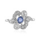 Nicht erhitzter Blauer Ceylon-Saphir-Silberring