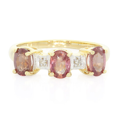 Nicht erhitzter Padparadscha-Saphir-Goldring (AMAYANI)