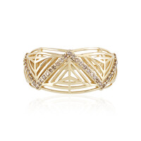 I2 Champagner-Diamant-Goldring (Ornaments by de Melo)