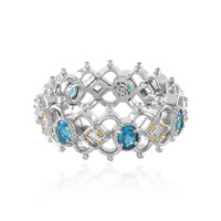 Neonblauer Apatit-Silberring (Dallas Prince Designs)