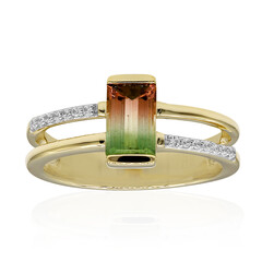 Mehrfarbiger Turmalin-Goldring
