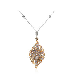 Pinkfarbener I1 Diamant-Goldhalskette (CIRARI)