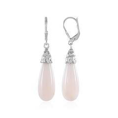 Pinkfarbener Opal-Silberohrringe