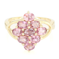 Nicht erhitzter Padparadscha-Saphir-Goldring (AMAYANI)