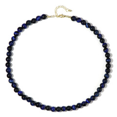 Blaues Tigerauge-Silberhalskette