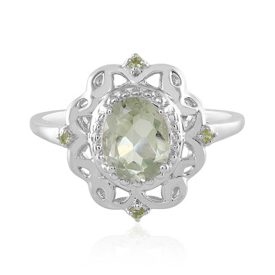 Grüner Amethyst-Silberring