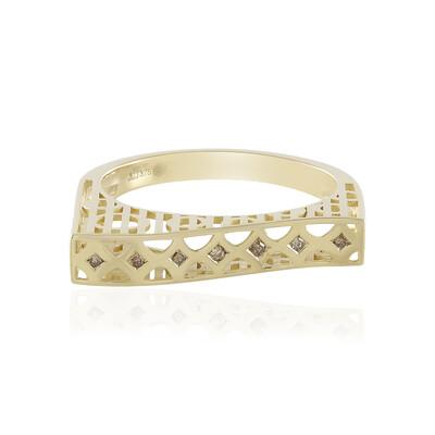I2 Champagner-Diamant-Goldring (Ornaments by de Melo)