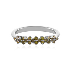 Gelber I1 Diamant-Silberring