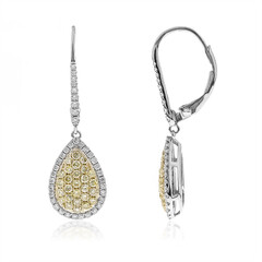 Gelber SI2 Diamant-Goldohrringe (CIRARI)