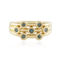 Blauer I2 Brillant-Silberring