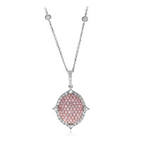 Pinkfarbener I1 Diamant-Goldhalskette (CIRARI)