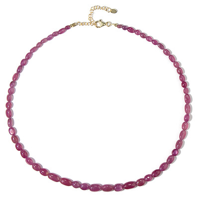 Pinkfarbener Madagaskar-Saphir-Silberhalskette