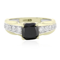 Schwarzer Diamant-Goldring