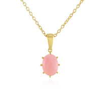Pinkfarbener Opal-Silberhalskette