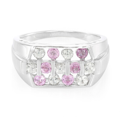 Pinkfarbener Ceylon-Saphir-Silberring