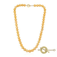 Goldene Süßwasserzuchtperlen-Silbercollier (TPC)